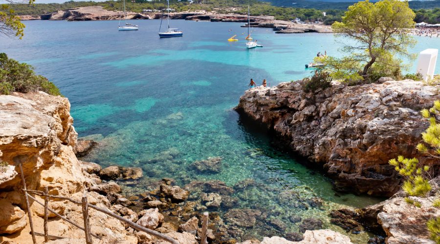 Beautiful lagoon at Ibiza